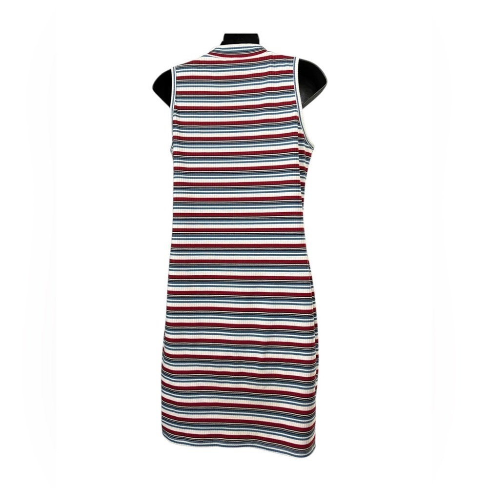 Twik by Simons, Ribbed Striped Sleeveless Dress, Large, Blue, Red, White - Picture 8 of 10